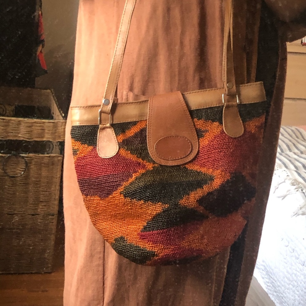 Boho woven fall colors purse